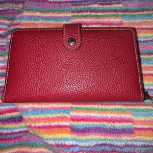 Coach Red Pebble Leather Wallet